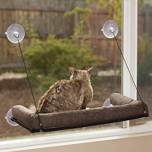 K&H Pet Products Ez Kitty Sill Deluxe with Bolster, Chocolate